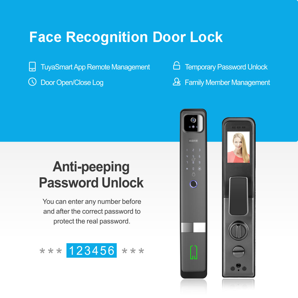 Good Price Electronic Automatic Deadbolt Smart Fingerprint Door Lock, Wooden Digital Smart Door Lock Camera without Handle