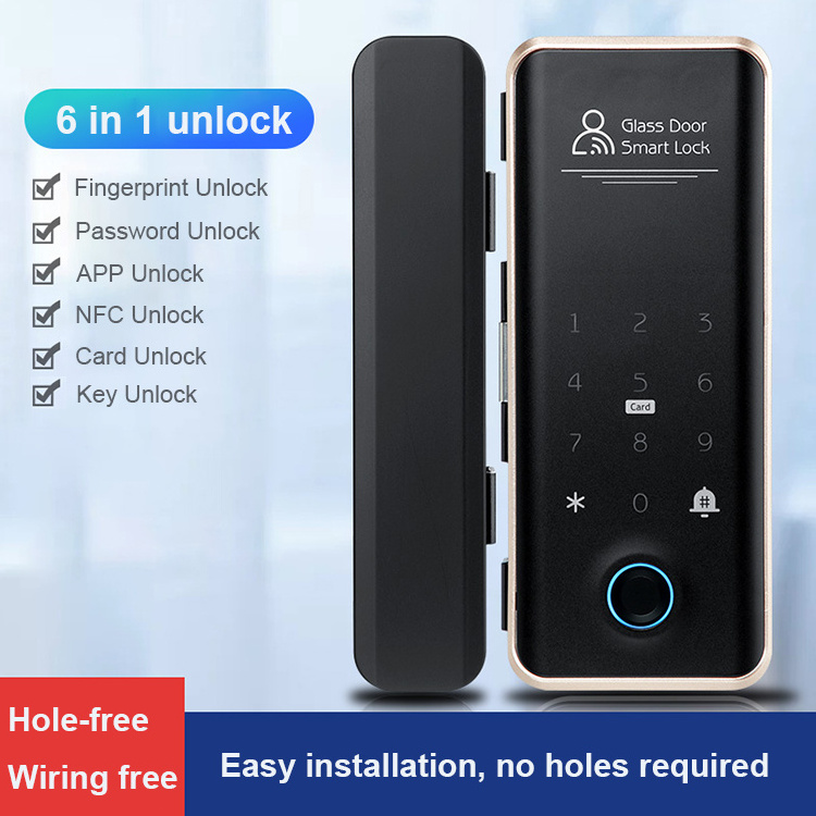 Easloc High Security Electric Digital Fingerprint Smart Safety Sliding Glass Door Lock with TTlock app for Front Door