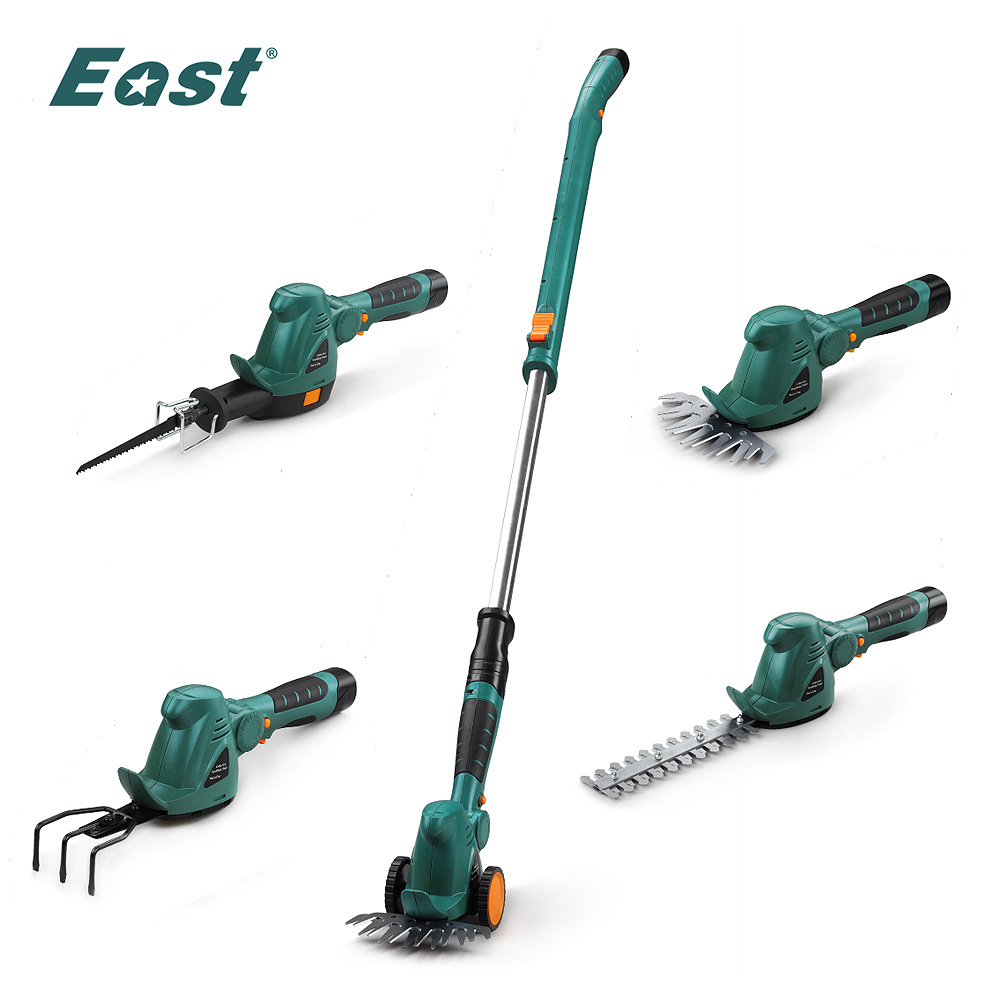 EAST 10.8V Electric Multifunctional Mini Cordless Garden Handheld Scissor Saw Brush Cutter Scarifie Tool Set