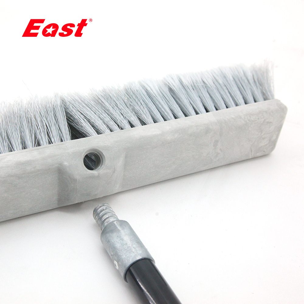 Outdoor Iron Handle Plastic Fiber Floor Cleaning Brush Push Broom