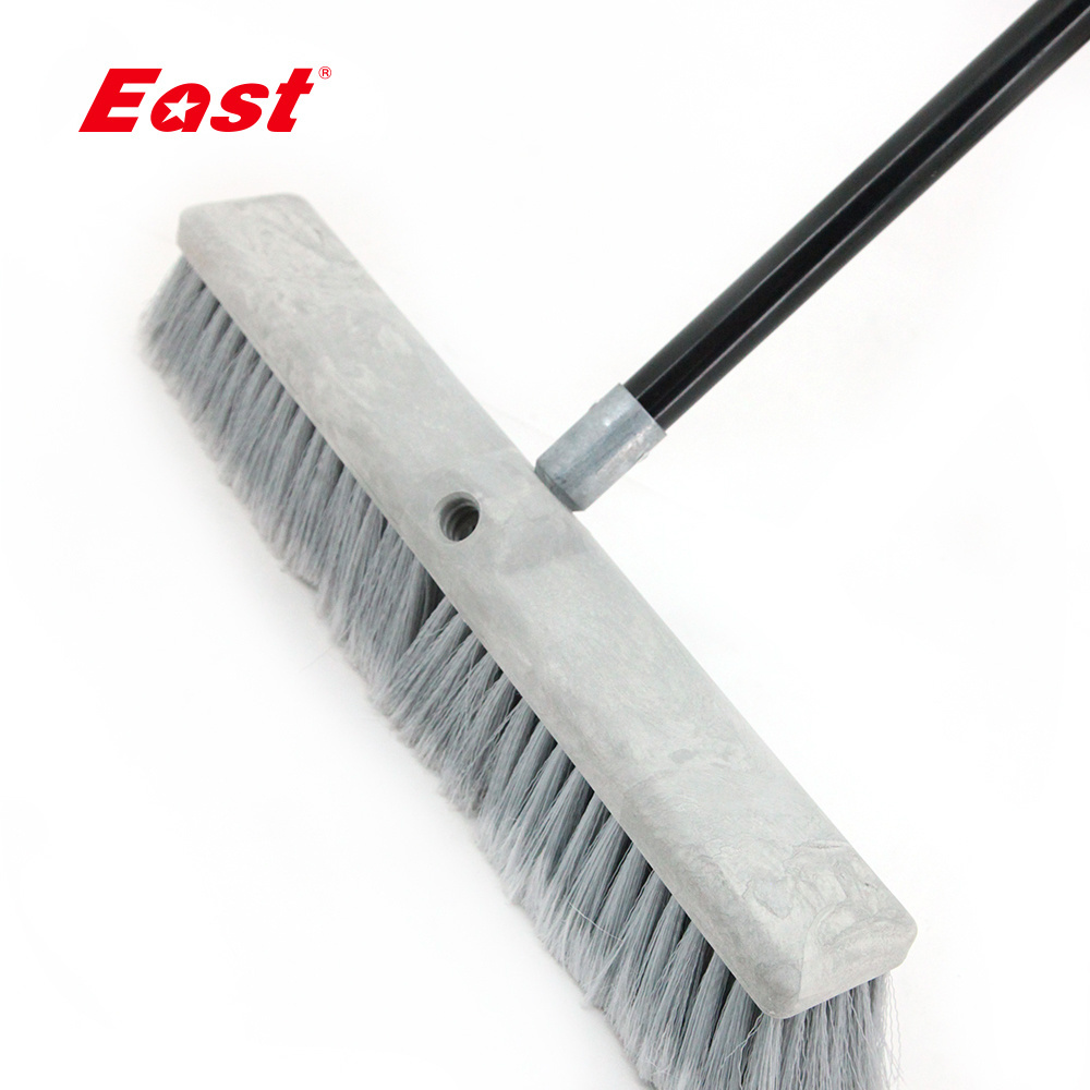 Outdoor Iron Handle Plastic Fiber Floor Cleaning Brush Push Broom