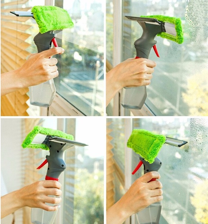 Window wiper with squeegee spray bottle window cleaning spray marine window wiper glass cleaning