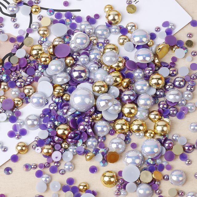 Wholesale Best Quality Mix Size ABS Half Round Beads Flatback Pearls For Jewelry Making DIY