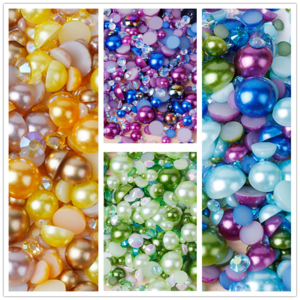 Wholesale Best Quality Mix Size ABS Half Round Beads Flatback Pearls For Jewelry Making DIY