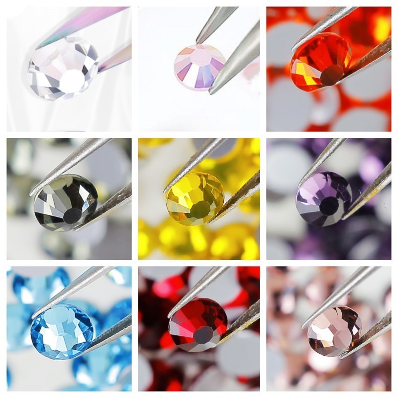 Sale SS3-SS50 Colorful Non Hotfix Rhinestones Glitter Crystal Glue On Strass Diamond Rhinestones For Garment Nail art Decoration