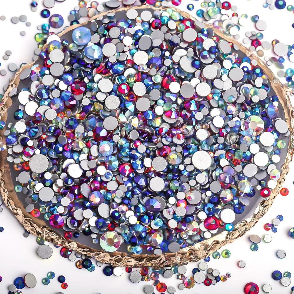 Sale SS3-SS50 Colorful Non Hotfix Rhinestones Glitter Crystal Glue On Strass Diamond Rhinestones For Garment Nail art Decoration