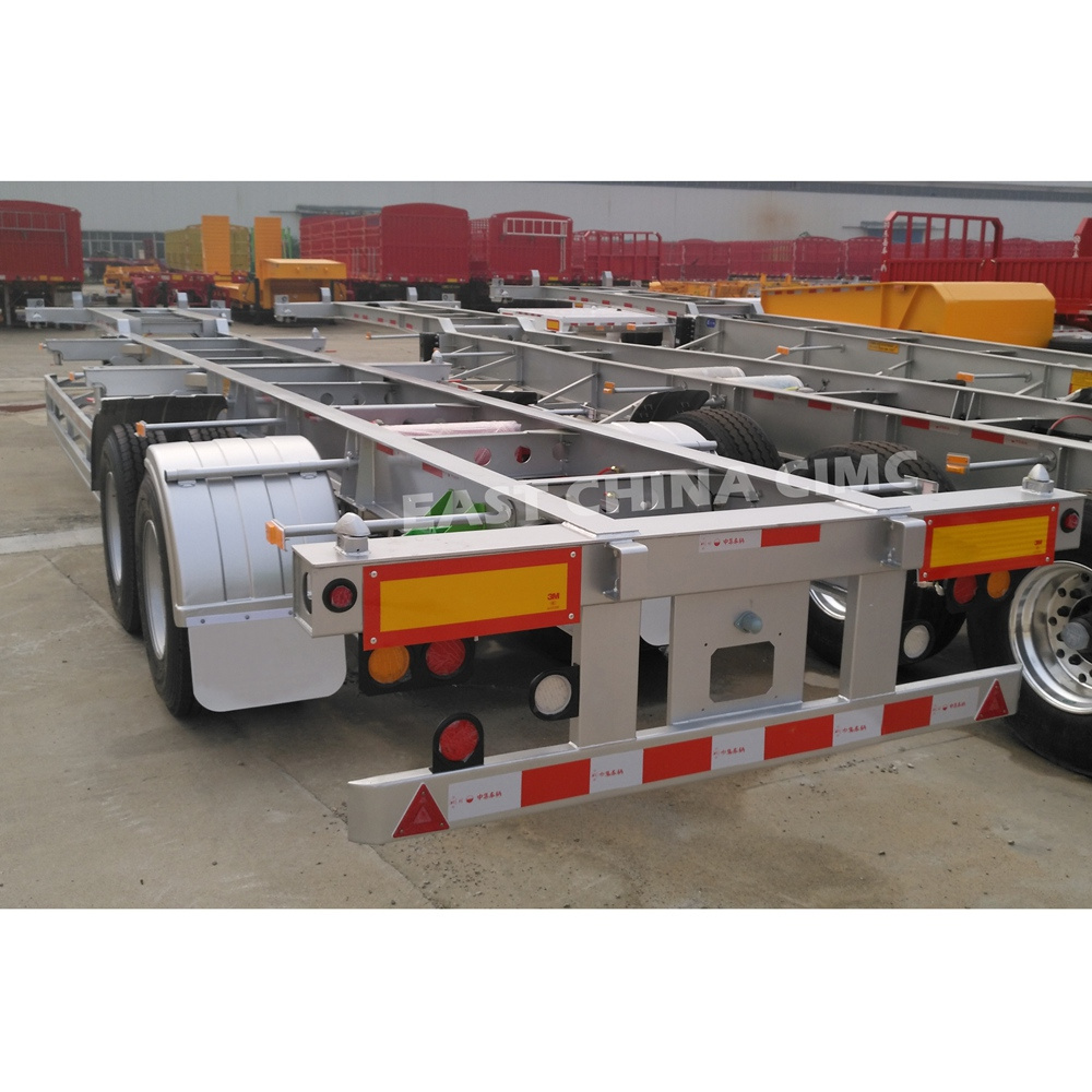 40ft 20ft Containers Aluminum Flatbed Gooseneck Container Chassis Truck Trailer With Twist Locks