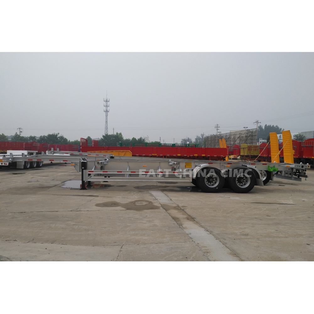 40ft 20ft Containers Aluminum Flatbed Gooseneck Container Chassis Truck Trailer With Twist Locks