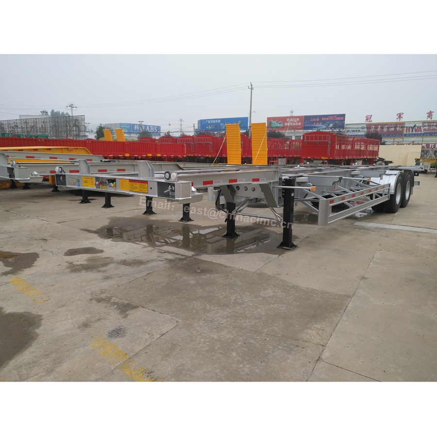 40ft 20ft Containers Aluminum Flatbed Gooseneck Container Chassis Truck Trailer With Twist Locks