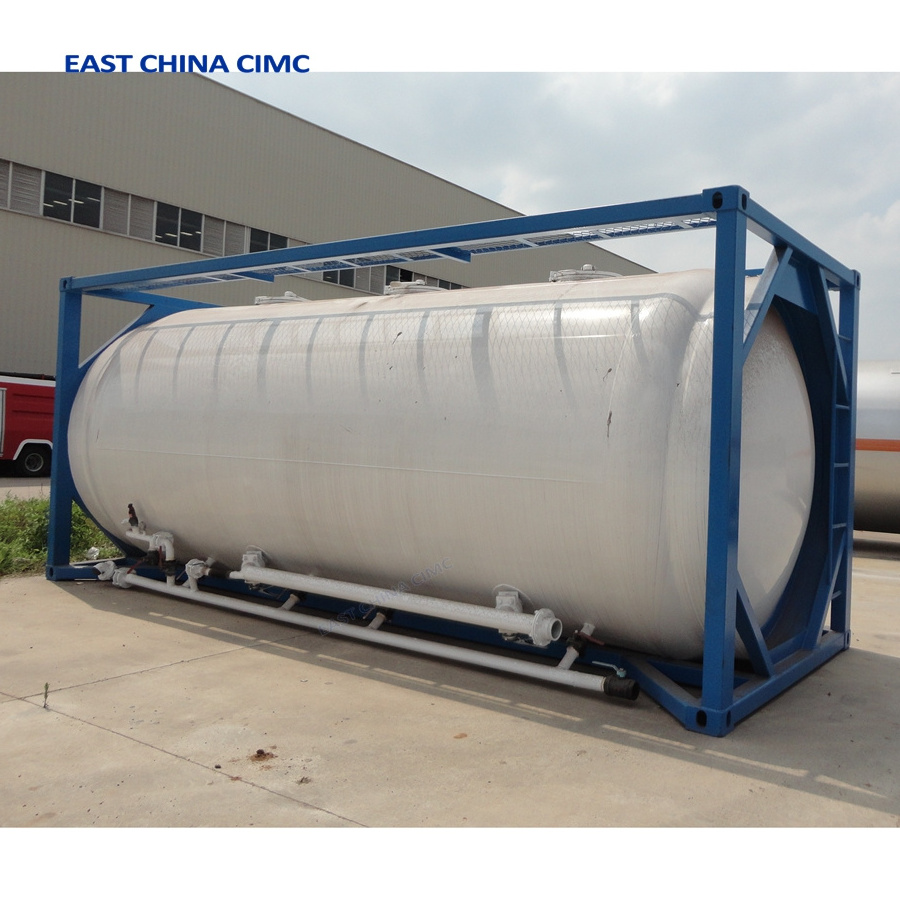 Used 40 FT Stainless Steel ISO Chemical Tank Container For Sulphuric Acid Transport