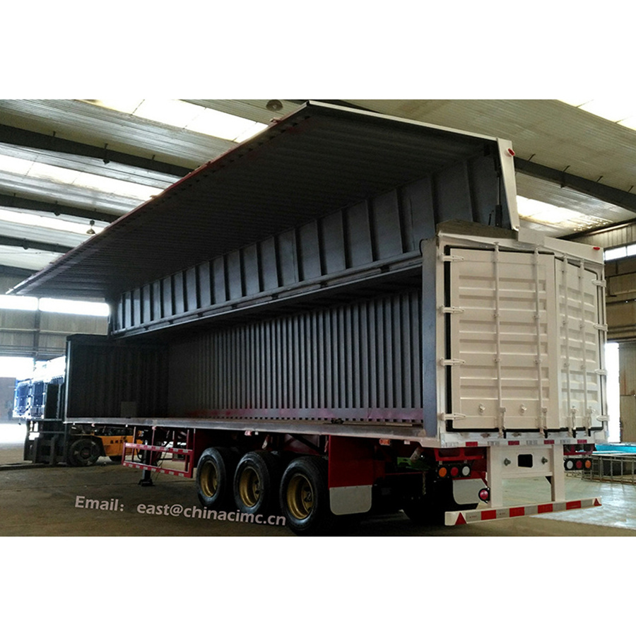 Side curtain type 45ft box semi trailer for sale shipping container twist lock s shape hooks heavy duty truck parts