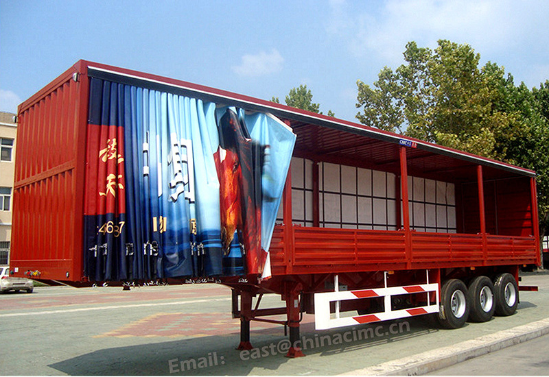 Side curtain type 45ft box semi trailer for sale shipping container twist lock s shape hooks heavy duty truck parts