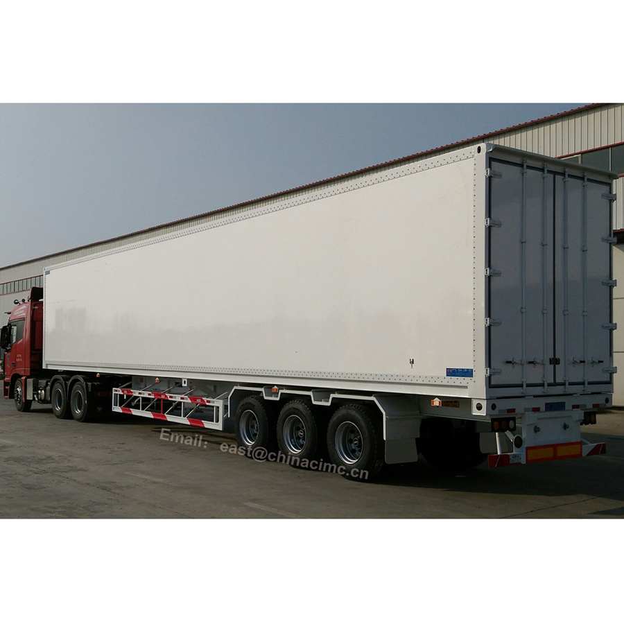 3 Axles 40ft Container Dry Bulk Cargo Enclosed Box Truck Trailer For Vegetables 40Tons 5Tons Container Box Trailer FRP Plate