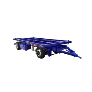 2 Axles 10Tons 20Tons Luggage Chassis Truck Trailer For Airport 20ft 40ft Container Chassis Luggage Flatbed Trailer