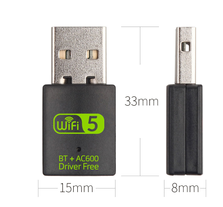 600Mbps 5Ghz  2 in 1 Dual band usb BT4.2  wifi  adapter wifi dongle, 433Mbps+150Mbps/ BT4.2 for PC/dvb/TV set box