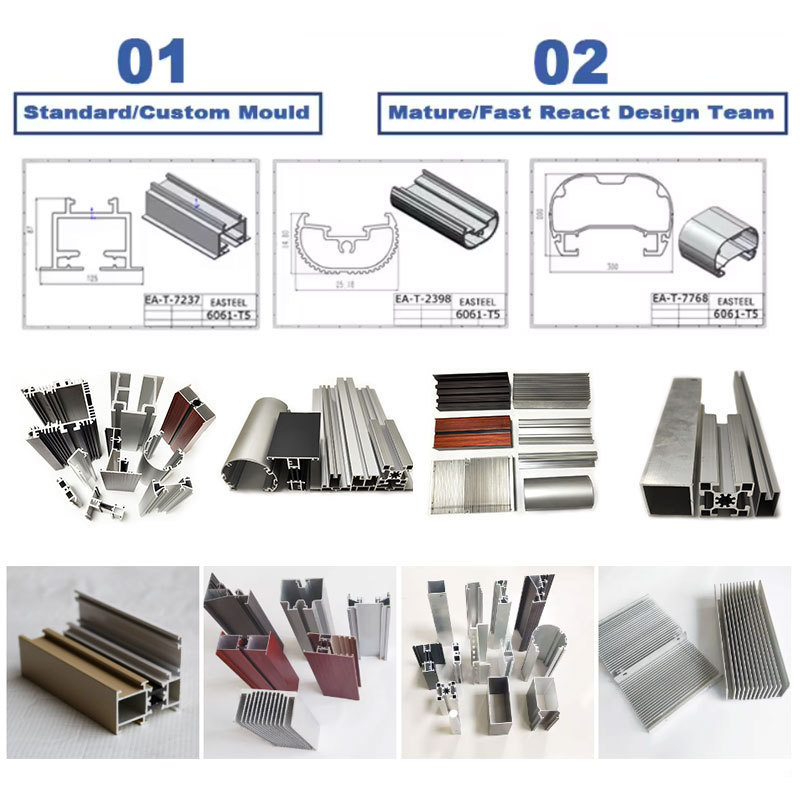 China Supplier Perfil De Aluminio 6063 Anodized Aluminium Frame Profile Factory Price Custom Aluminum Extrusion Profiles