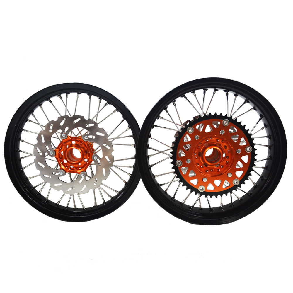 MOQ 1set 17 Racing Supermoto Motorcycle Wheels pit bike motard wheels SXF250 350 for KTM