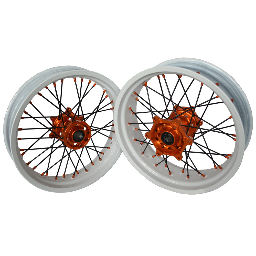 White rims 17inch hub motor dirt bike 450cc motorcycle wheels sport rim wheel MOQ 1set