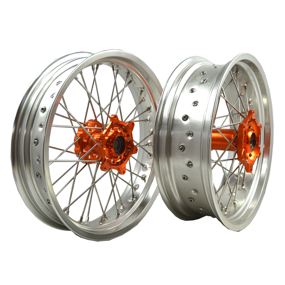 17 Inch 36 Spokes Anodization Aluminum Alloy Motorcycle Wheels Supermoto Wheels For KTM  EXC SXF SX 250 300 450