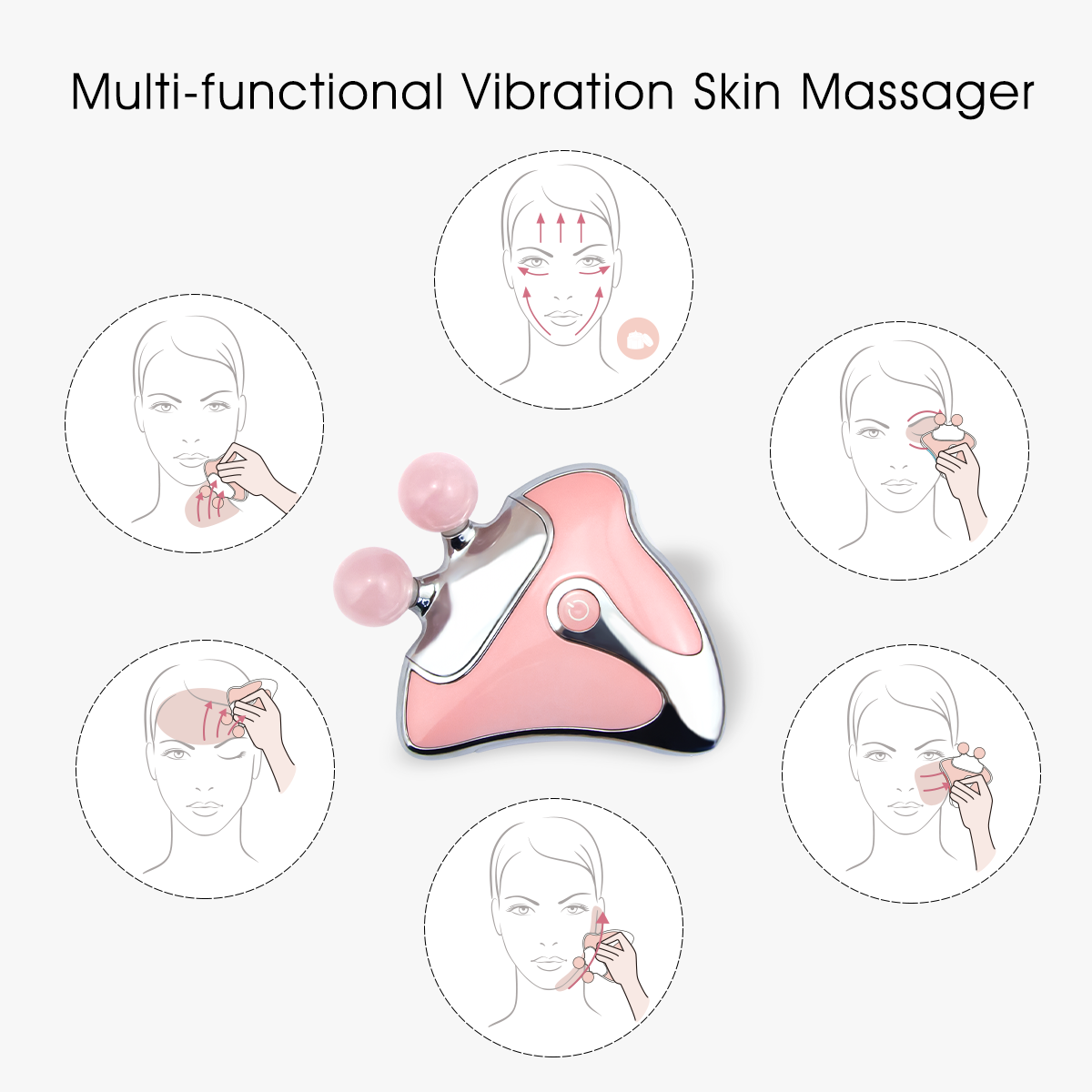 Red light skin care products portable electric facial beauty massage gua sha tool