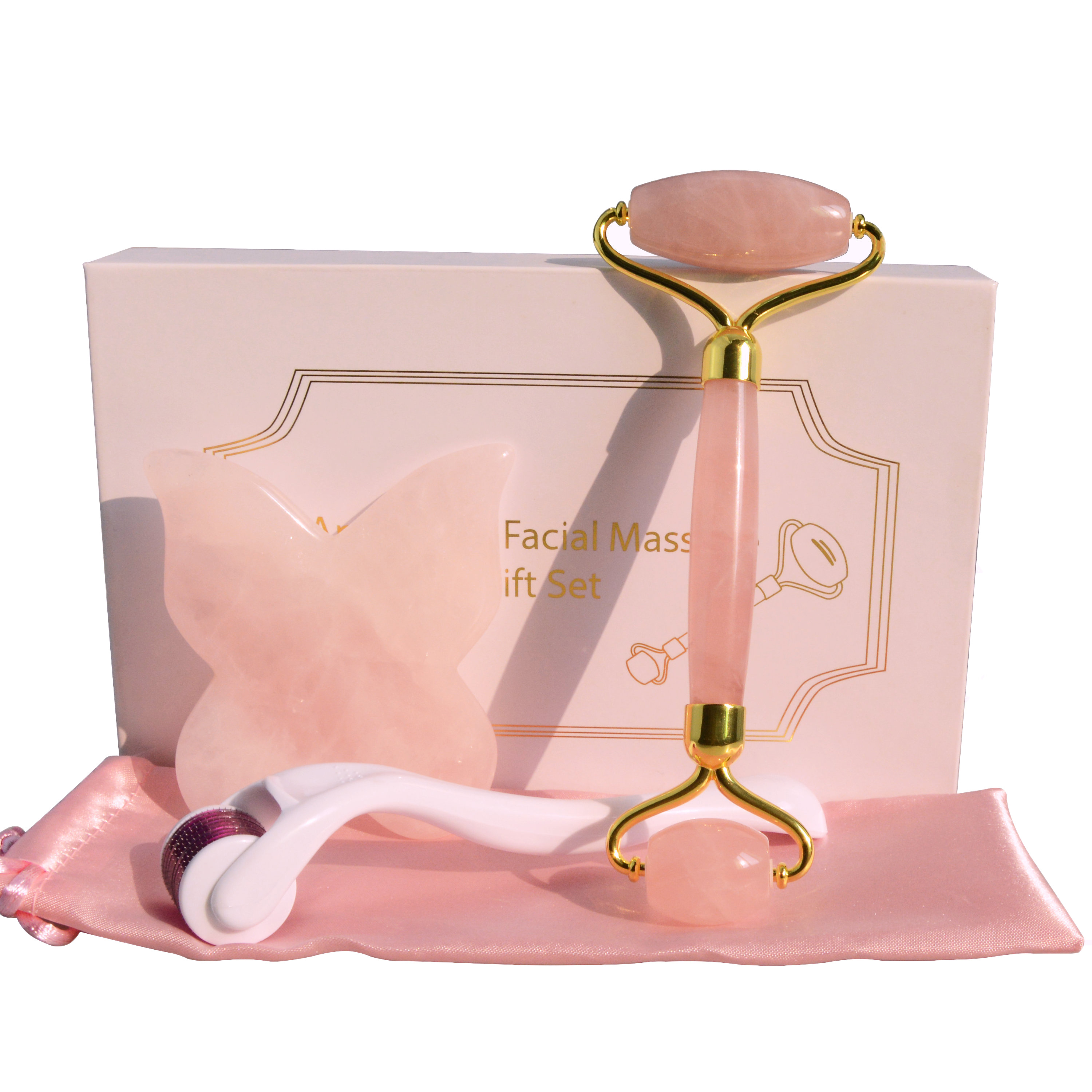 Crystal Rose Quartz Face Roller Derma Roller Titanium Jade Stone Price