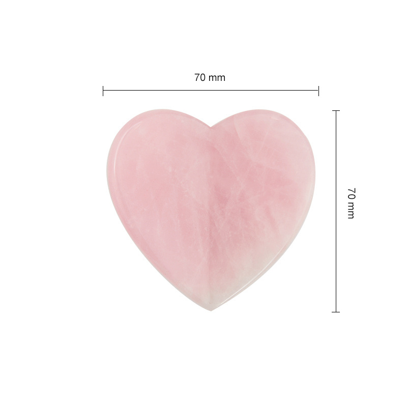 3D Heart Shape Rose Quartz Guasha Tools