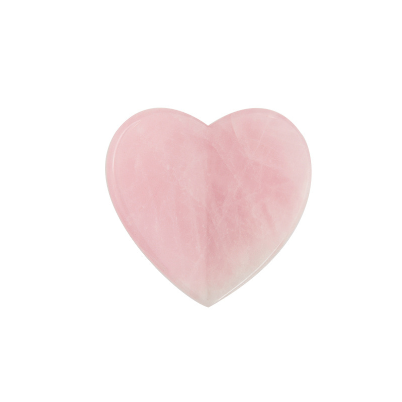 3D Heart Shape Rose Quartz Guasha Tools