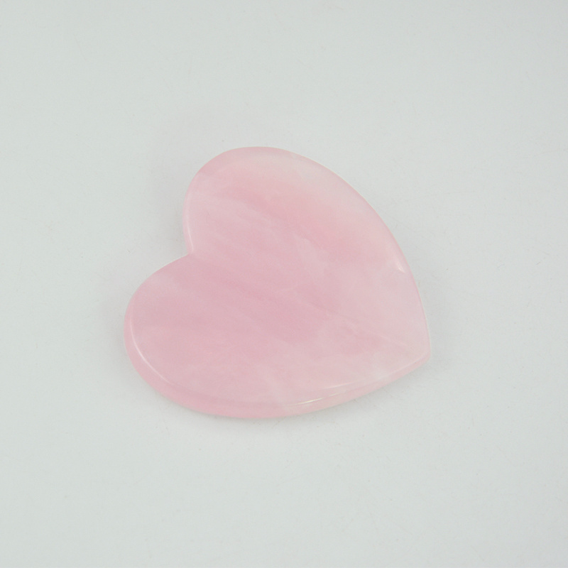 3D Heart Shape Rose Quartz Guasha Tools