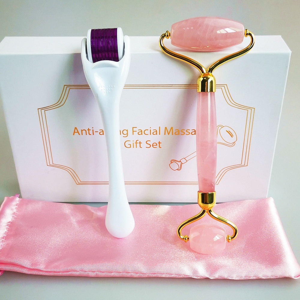 Crystal Rose Quartz Face Roller Derma Roller Titanium Jade Stone Price