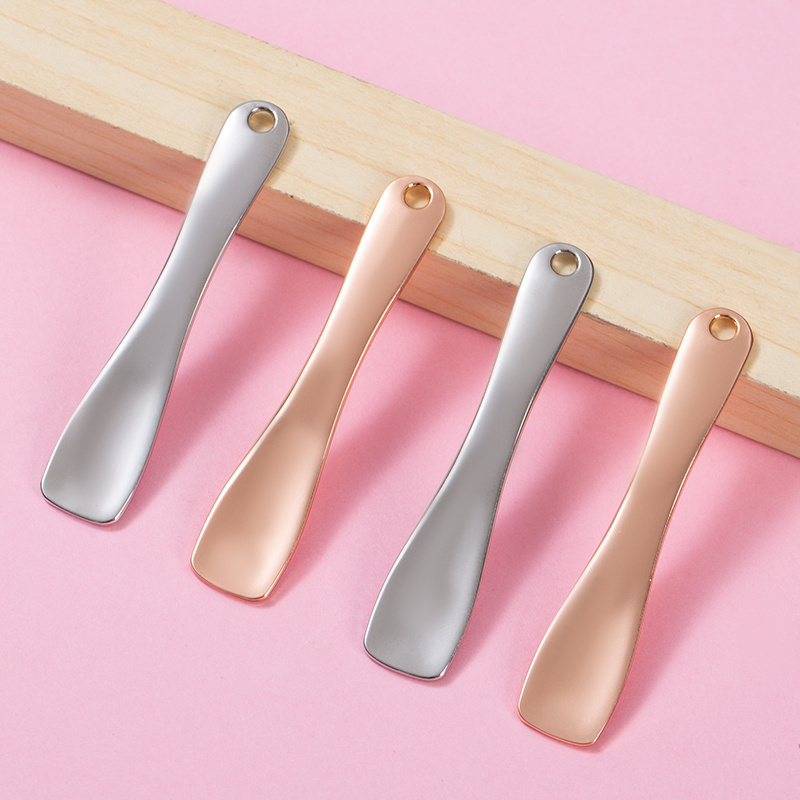 Custom metal zinc stainless steel ceramics cosmetic spoon plastic silicon eye cream stick spoon cosmetics spatula