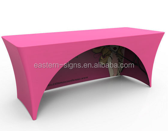 Tension Fabric Table Cover with Open Back