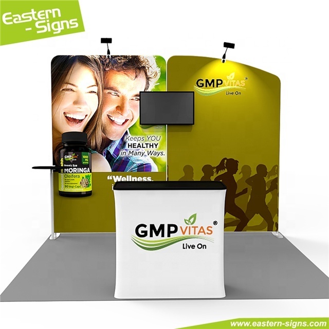 Quick install foldable fabric trade show expo aluminum 3x3 exhibition booth stall for advertising