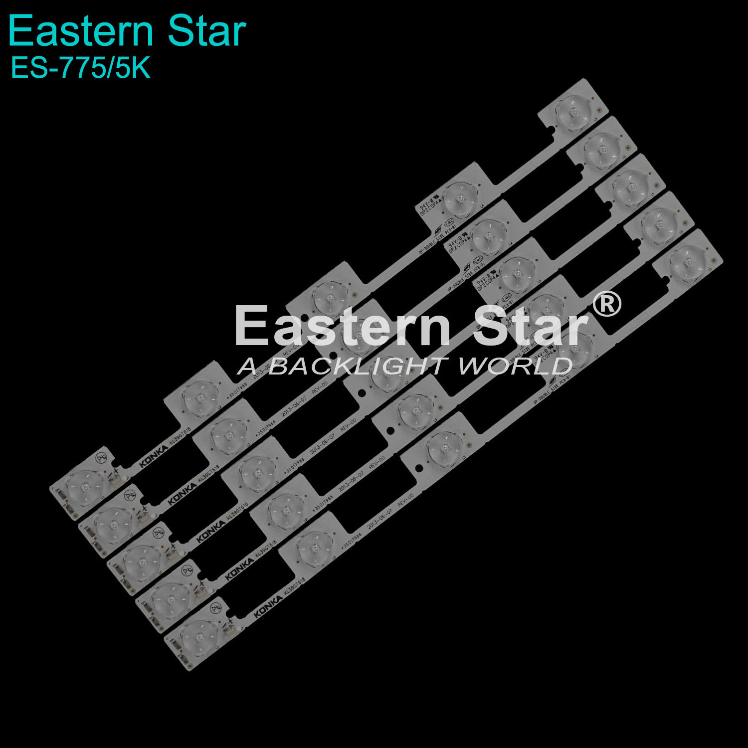 Wholesale 5LED 307MM KL39GT618 35017988 35017990 OP-DOUBLE SIDE PCB-01 4PCS LED TV Backlight Use for Kon ka ES-775