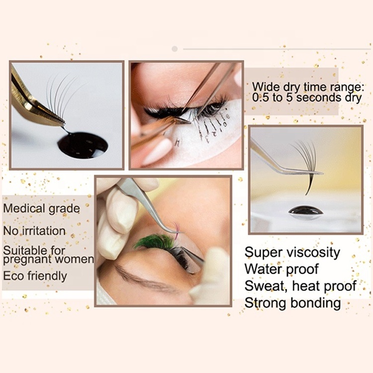 wholesale vegan sensitive water proof strong low fume velour eye lash extent glue volume lash extention fake eyelash glue