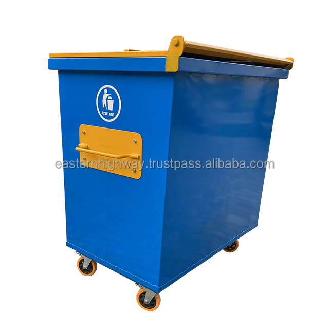 Metal Garbage Container 800 Litre with Wheels Waste Bin Large Trash Bin