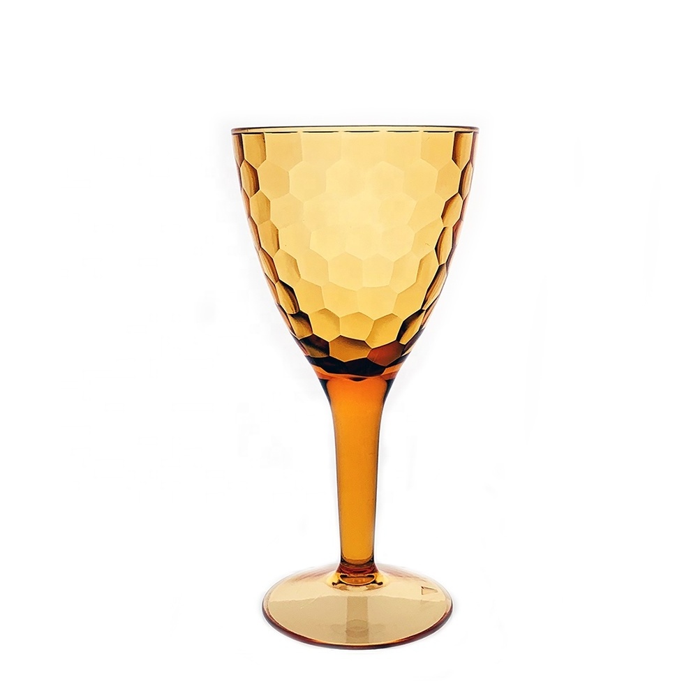 14oz BPA free Acrylic Plastic Hammered Wine Glass