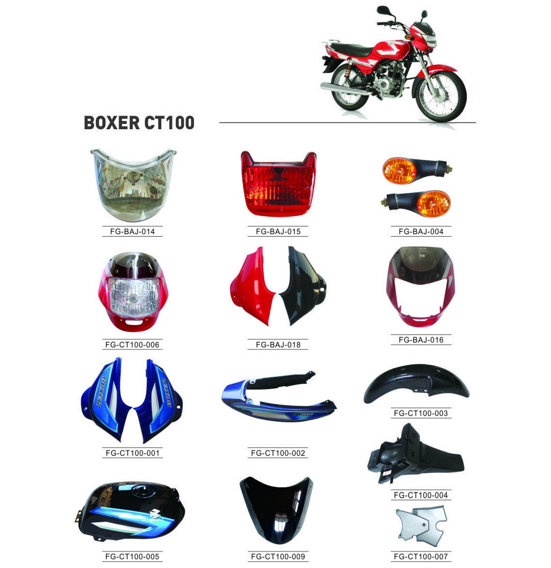 BOXER CT100 motorcycle parts/India motorcycle spare parts/South America motorcycle parts