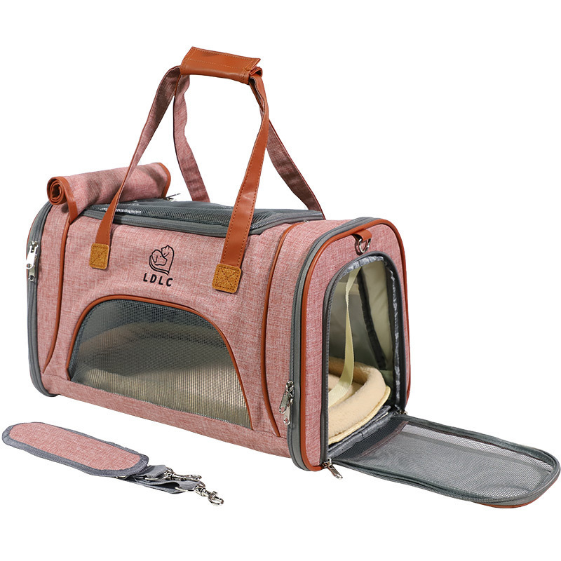 Foldable Luxury Airline Approved Cat Pet Carrier Under Seat Dog Carrier Bag Pet Carrier