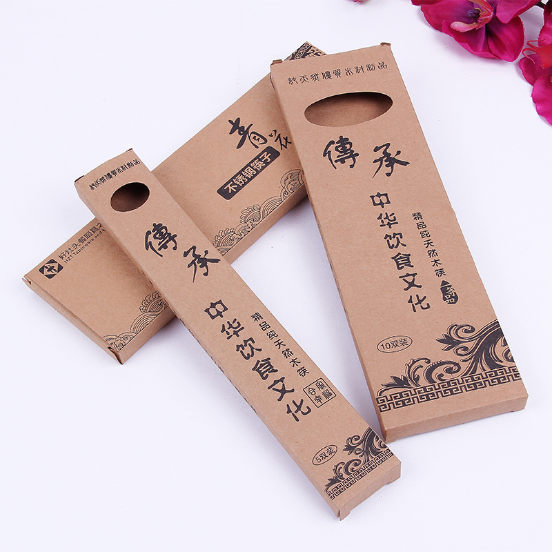 Wholesale recyclable print black kraft paper box pack wooden chopsticks candle soap fold paper box with custom logo