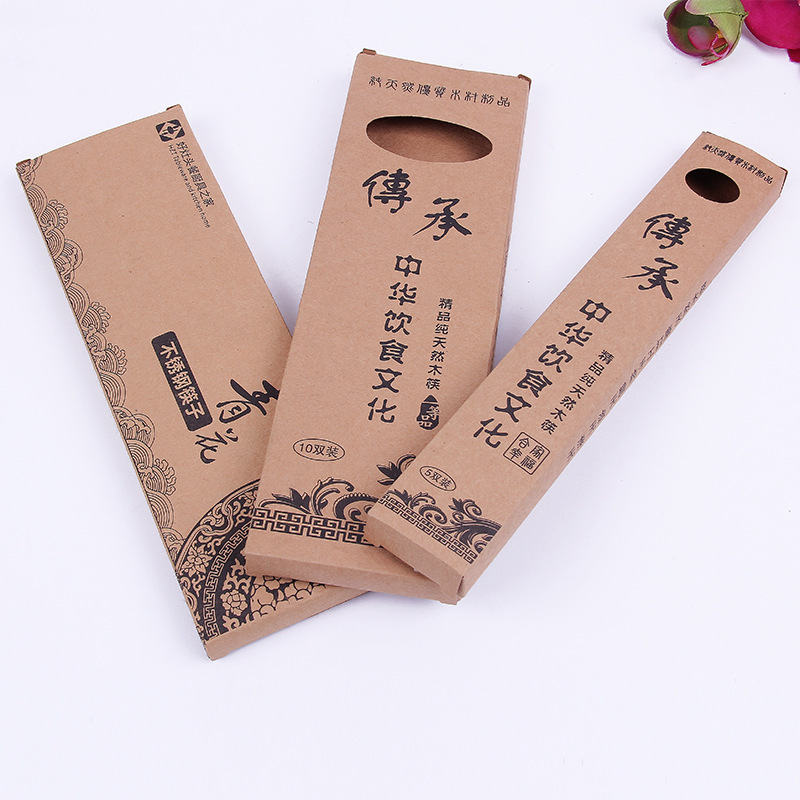 Wholesale recyclable print black kraft paper box pack wooden chopsticks candle soap fold paper box with custom logo