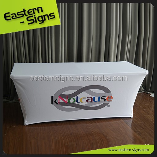 Custom 4ft 6ft 8ft Logo table cover wholesale fitted polyester tablecloth trade show table throw