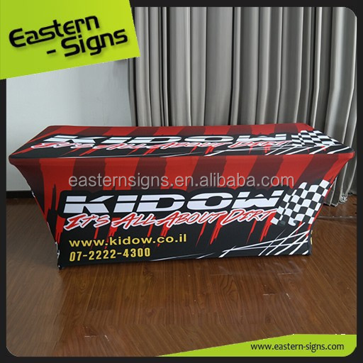 Custom 4ft 6ft 8ft Logo table cover wholesale fitted polyester tablecloth trade show table throw