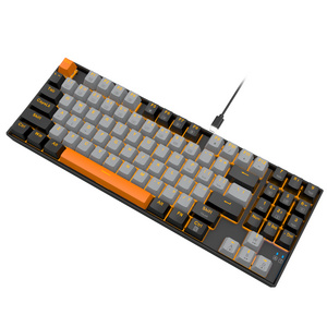 New layout 80% compact mechanical  PBT  linear Red switch  LED Backlight gaming mechanical keyboard for laptop PC computer