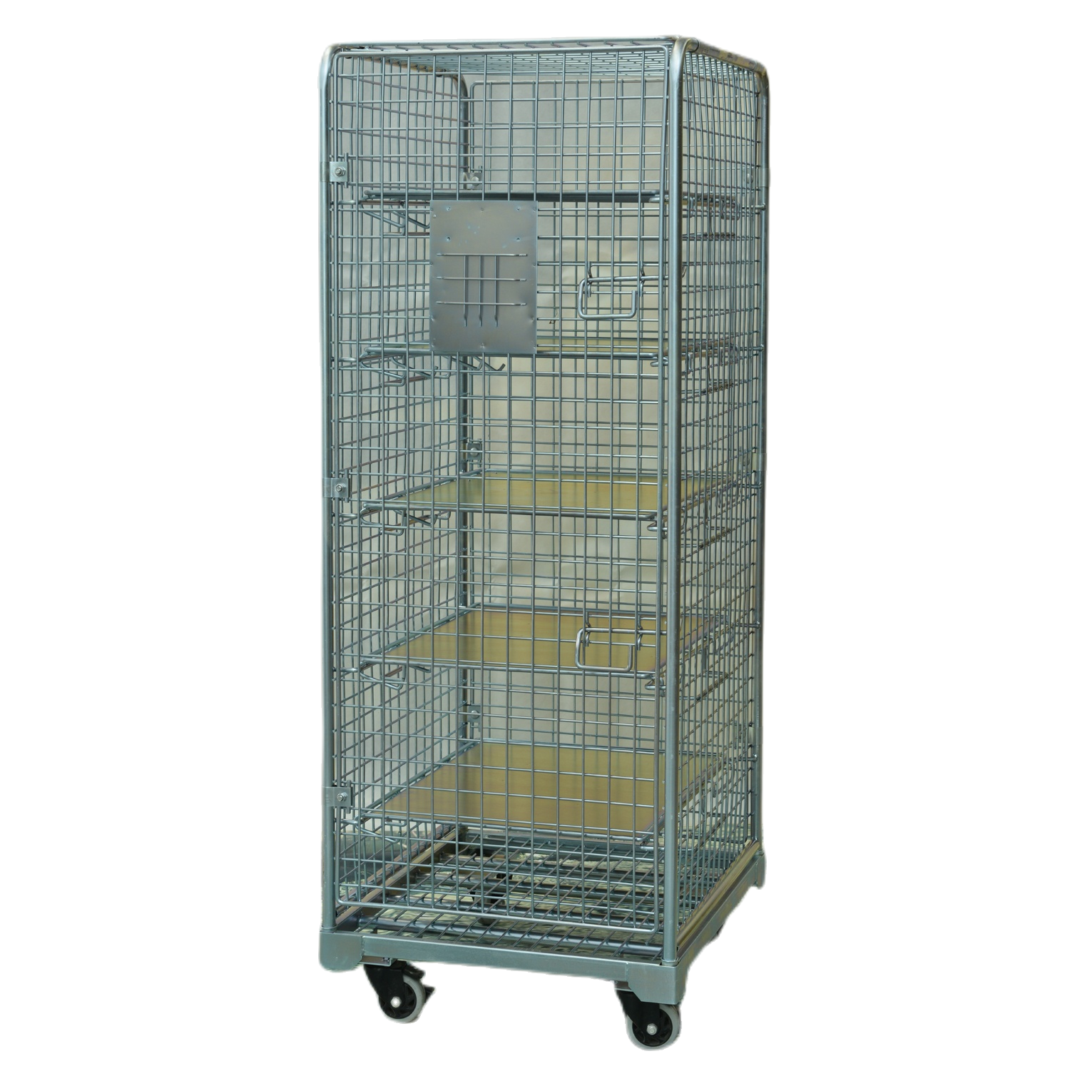 Customized Steel Zinc Laundry Rolling Trolley Cart galvanized metal industrial warehouse heavy duty logistics trolley