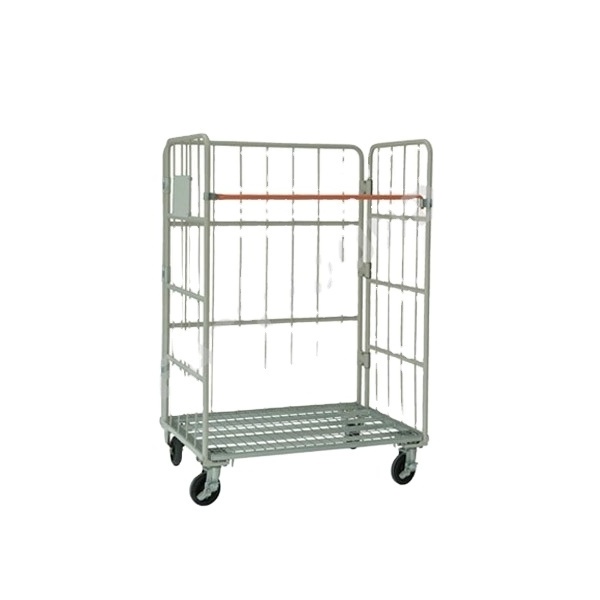 Galvanized Powder coated Foldable Rolling Shopping Carts with Four Wheels Roll container