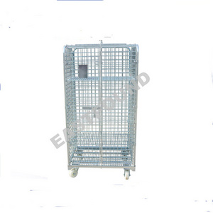 Customized Steel Zinc Laundry Rolling Trolley Cart galvanized metal industrial warehouse heavy duty logistics trolley