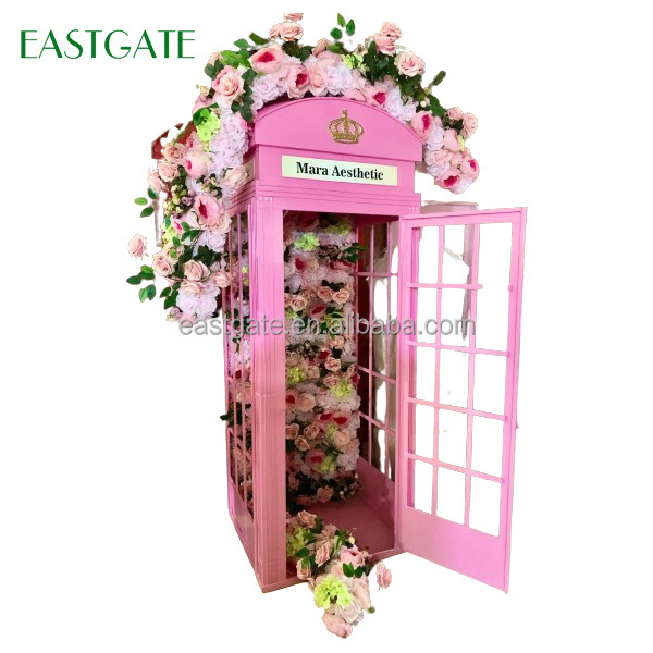 Party Wedding Event Decoration Antique Pink Telephone London Phone Booth for Sale