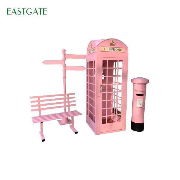 OEM Wedding Event Decoration Antique London Phone Booth London Telephone Booth Metal Phone Booth