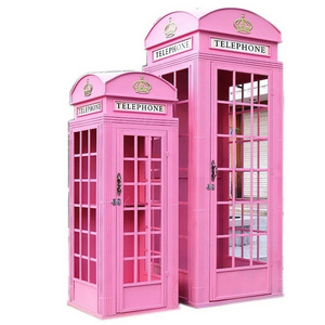 Party Wedding Event Decoration Antique Pink Telephone London Phone Booth for Sale