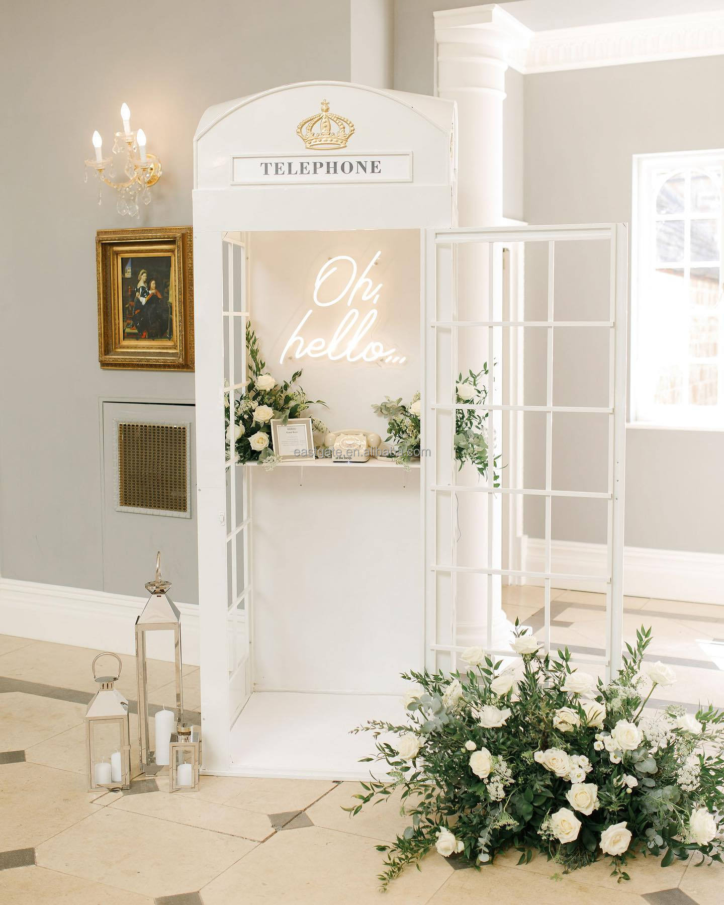 OEM Wedding Event Decoration Antique London Phone Booth London Telephone Booth Metal Phone Booth